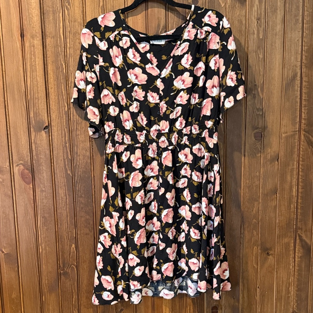 Women's summer dress - Black and Pink